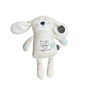 DEMDACO POETIC THREADS BUNNY STUFFED ANIMAL GRAY As You Grow Love Is With You